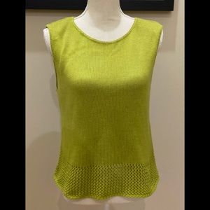 Apple green knit sleeveless sweater